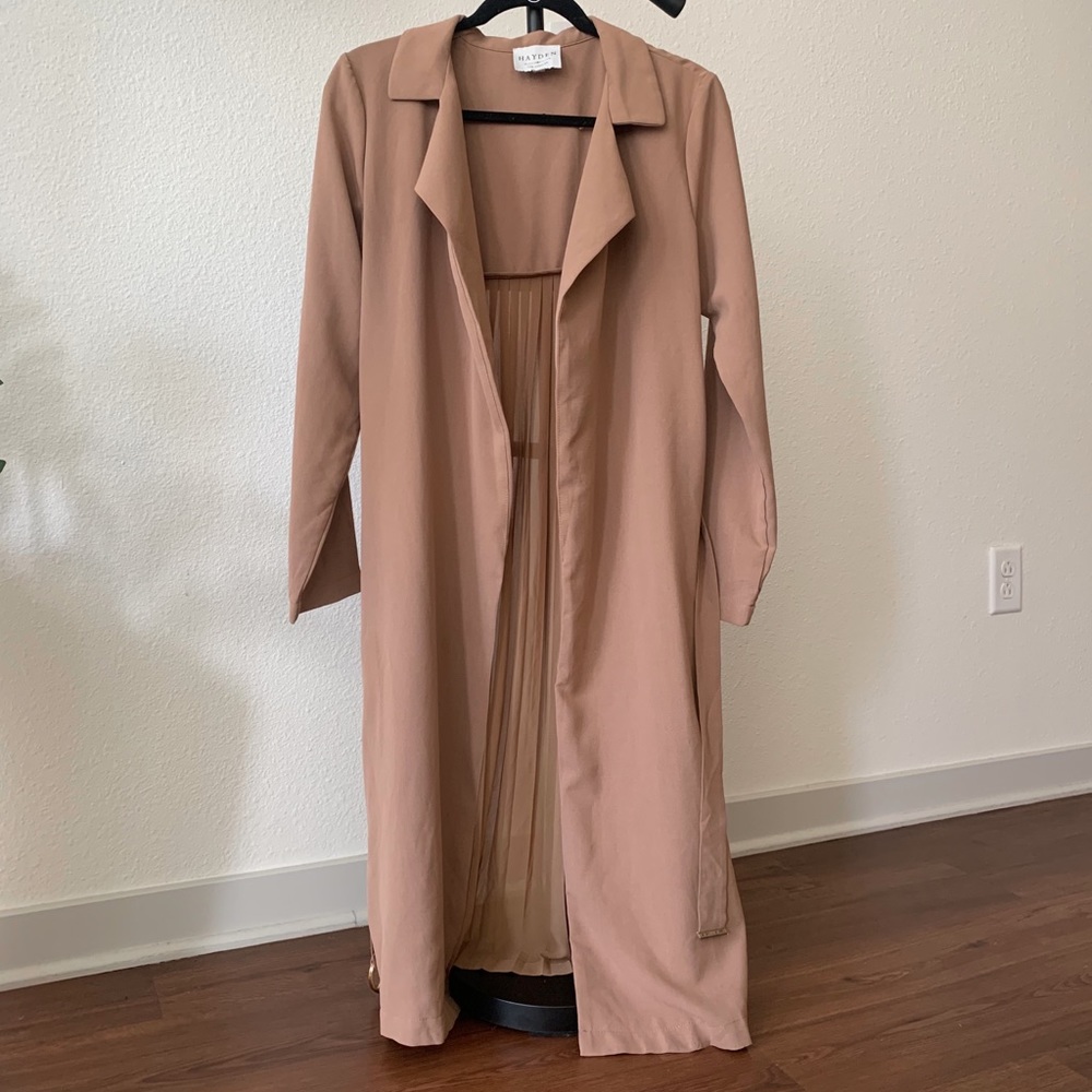 Rose Camel Belted Trench Coat / Tie Wrap Jacket